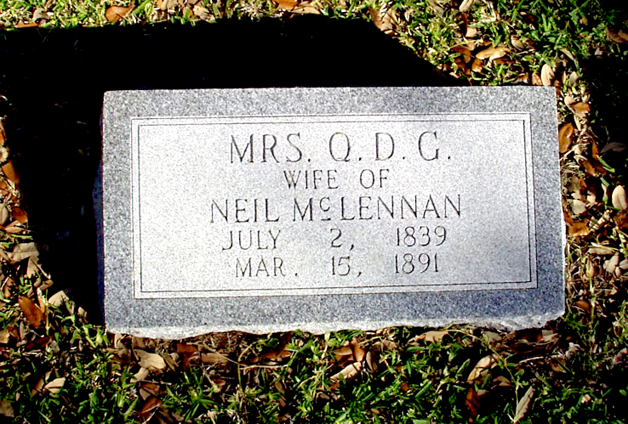 Photo of headstones/Dorothea G McLennan 1839-1891 hdstn Waco Oakwood Cem TX